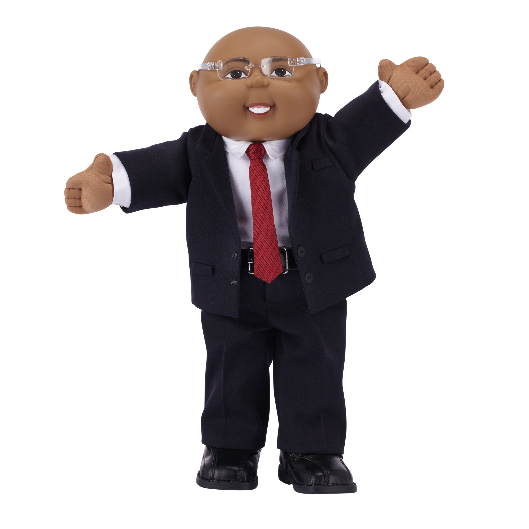 black cabbage patch doll with glasses
