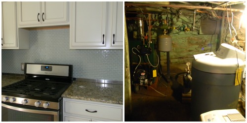 Beautiful gourmet kitchen vs. the basement to hell. LOL!