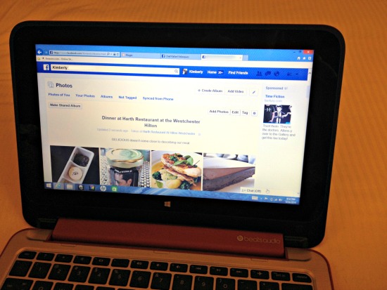 Uploading photos on the HP Pavilion x360 to share on Facebook and other sites. 