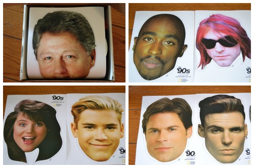 Fun masks (sticks included - some assembly required). The Bill Clinton mask was smiling at me when I opened the package. LOL!