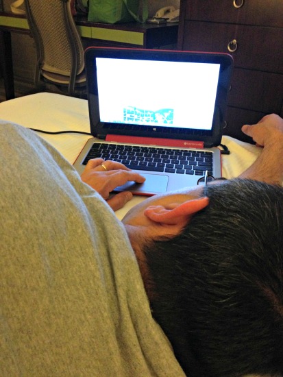 Hubby looking for something to watch on Netflix.