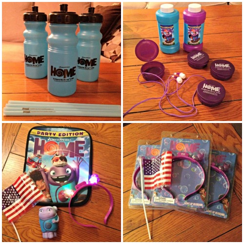 Home Party Package includes water bottles, branded straws, bubbles, ear buds, iPad cover, light up head bands and cute little Oh figures. 