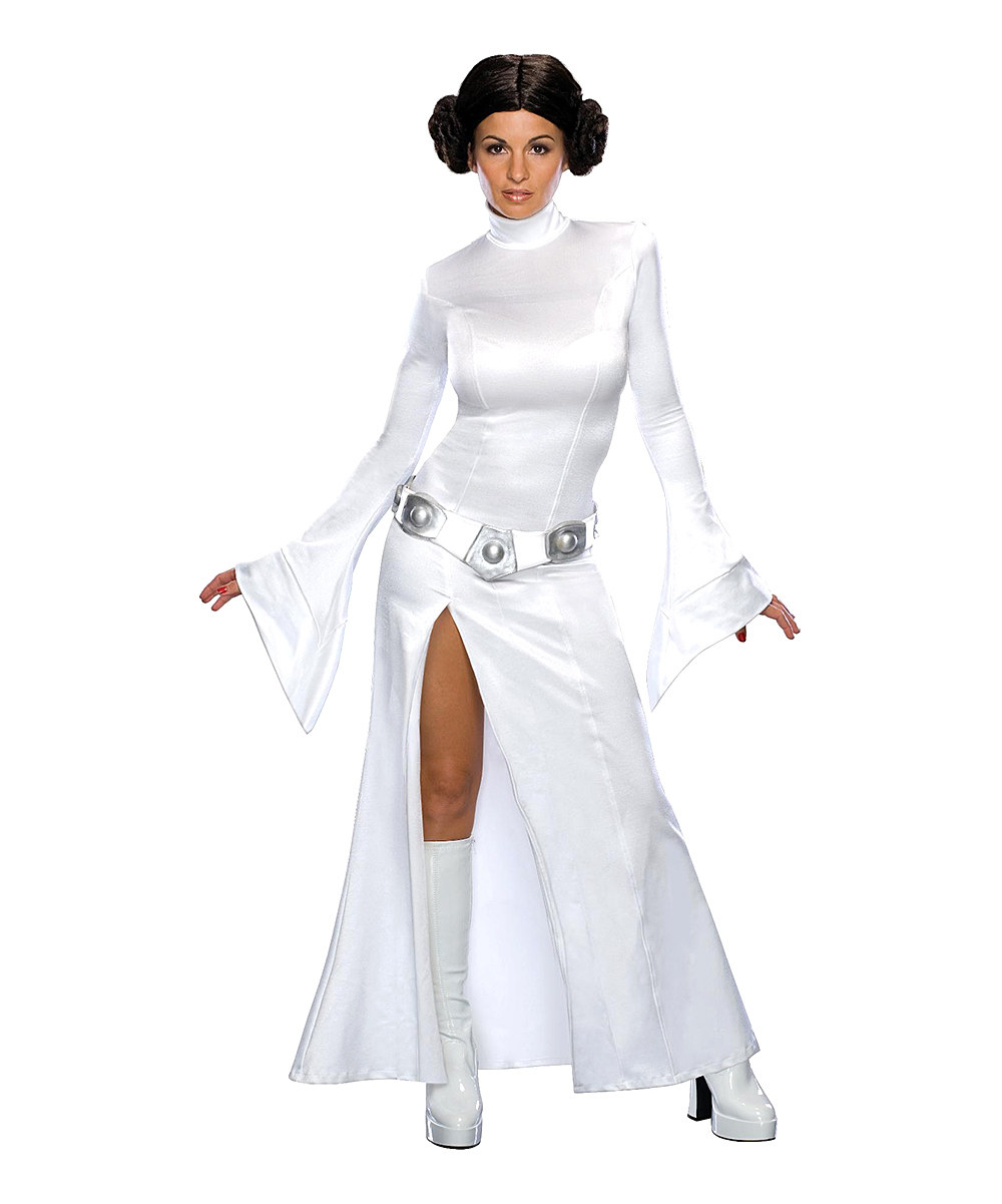 White Princess Leia Satin Costume Set - Women